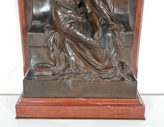 Stele aus Bronze und Marmor, "La Pensée", von H. Chapu - Ende 19.