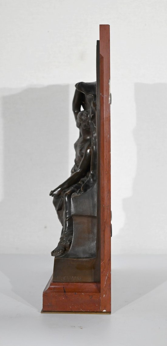 Stele aus Bronze und Marmor, "La Pensée", von H. Chapu - Ende 19.