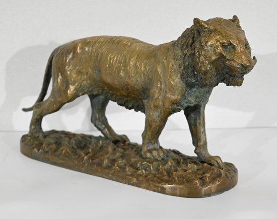 "Tigre che cammina" in bronzo, di C. Fratin - Metà del XIX secolo