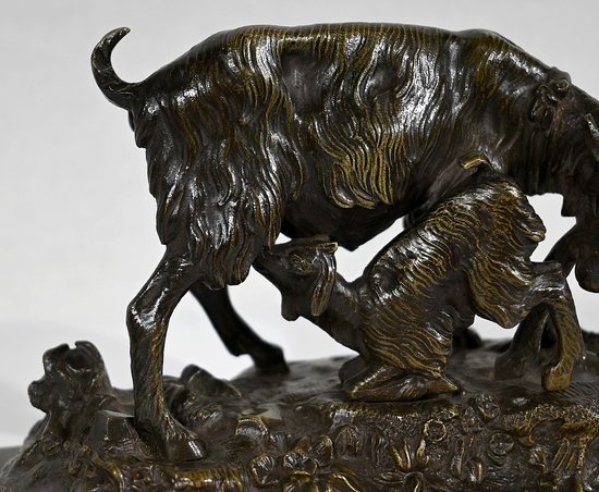 Bronze " The Goat and its Kid " - End of XIXth century