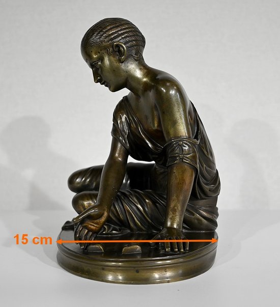 Bronze " La Joueuse d'Osselets " nach einer antiken Statue - XIX.