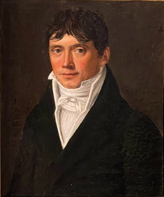 Oil on canvas of the 19th century, Portrait of a young man.