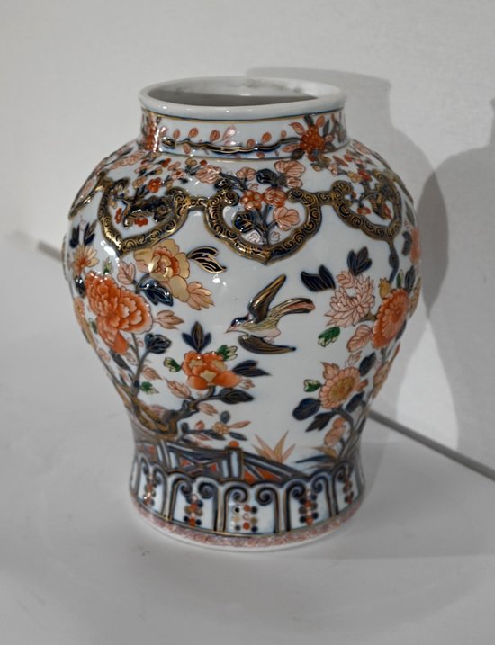 Wichtige Vase mit Imari-Dekor, signiert H. Gibot - 1943