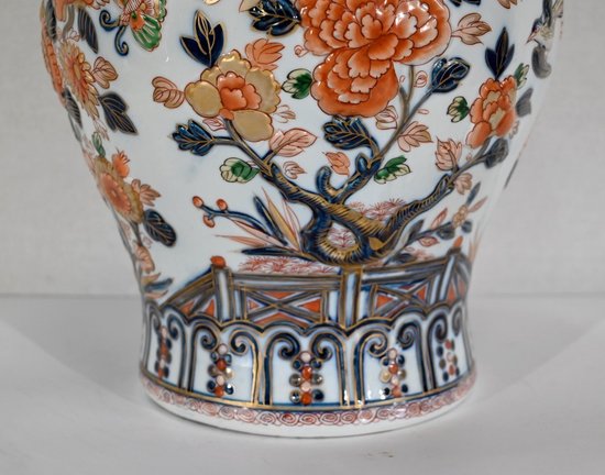 Wichtige Vase mit Imari-Dekor, signiert H. Gibot - 1943