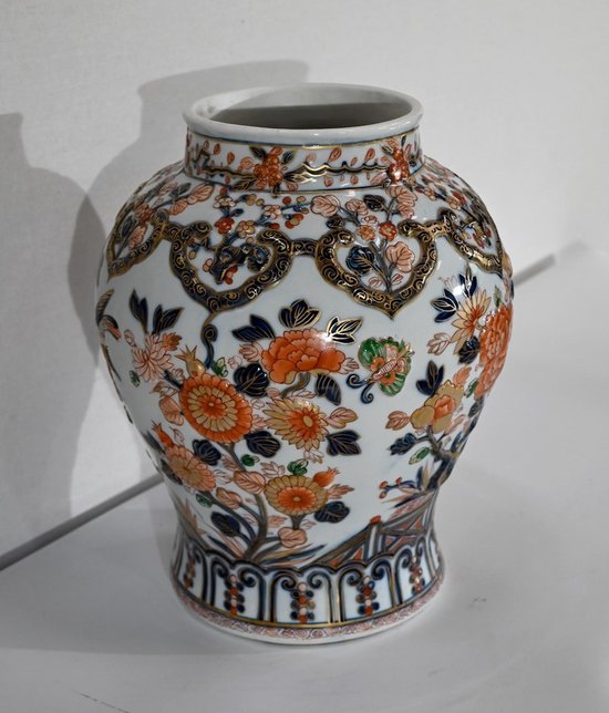 Wichtige Vase mit Imari-Dekor, signiert H. Gibot - 1943