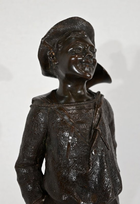 Bronze " L'Enfant au clairon ", by J. Rousseau - Early XXth century