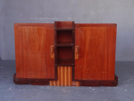 Mahogany Cubist Art Deco Style Sideboard