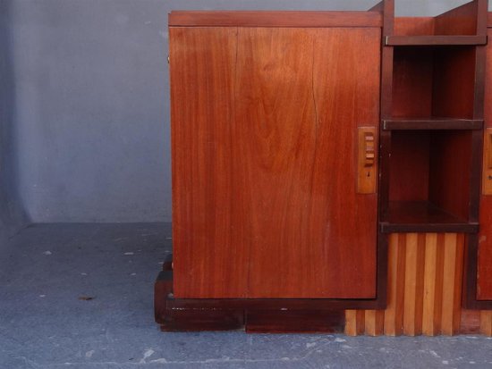 Mahogany Cubist Art Deco Style Sideboard