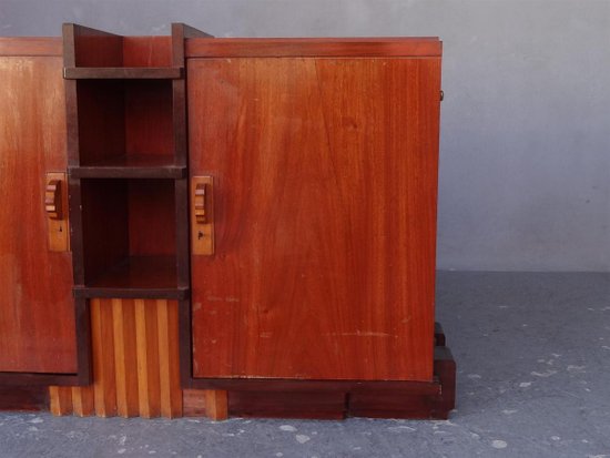 Mahogany Cubist Art Deco Style Sideboard