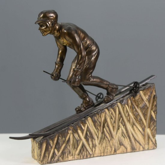 Trofeo da sportivo a sciatore Art Deco anni '30