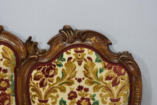 Banquette Style Louis XV Tapisserie Et Miroir époque Fin XIXème