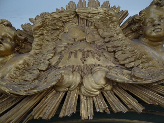 Altar aus dem 18. Jahrhundert Holz lackiert Gold Barock