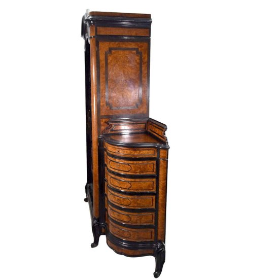 Napoleon III cabinet in burr wood and ebony from the 19th century