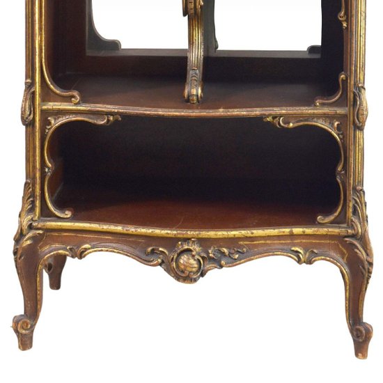 Cabinet Louis XV style Rocaille Brown gilded wood End of XIXth century