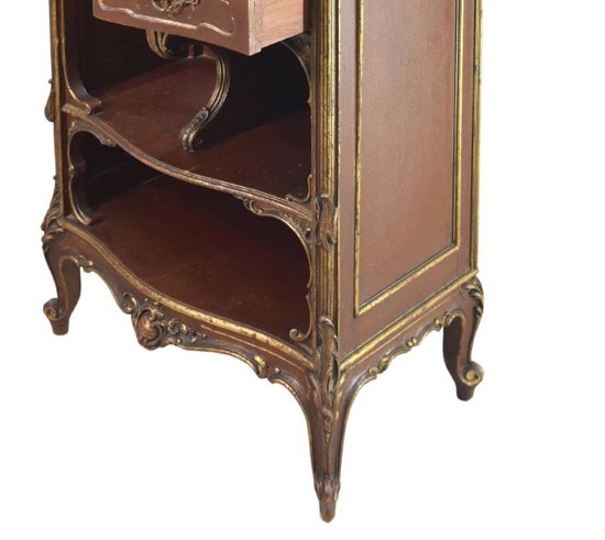 Cabinet Louis XV style Rocaille Brown gilded wood End of XIXth century