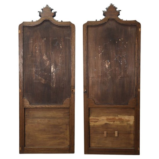 Pair Of Regency Period Mirrors In Carved Oak