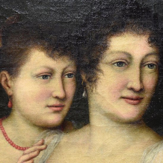 Portrait Of Two Women oil on canvas Empire period