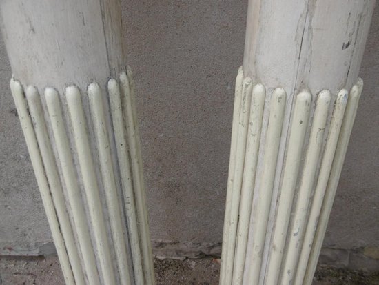 Four Large Lacquered Half-Columns