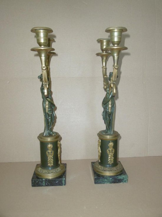 Pair Of Empire Candleholders