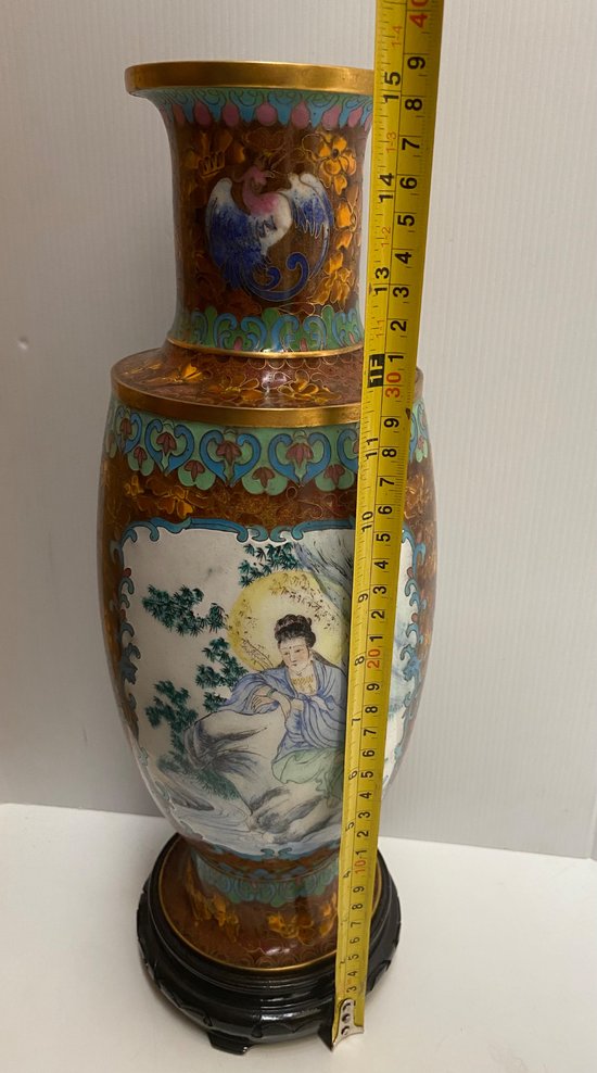 VASE CLOISONNÉ ET ÉMAIL CHINOIS 