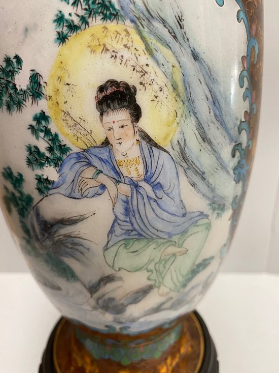 VASE CLOISONNÉ ET ÉMAIL CHINOIS 