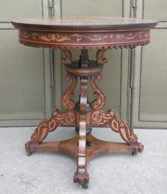 Charles X inlaid pedestal table