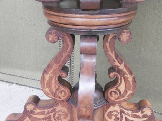 Charles X inlaid pedestal table