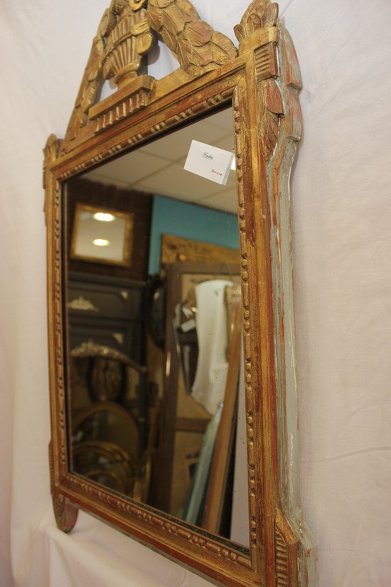 Miroir Style Louis XVI, Directoire Bois Doré 55 X 88 Cm