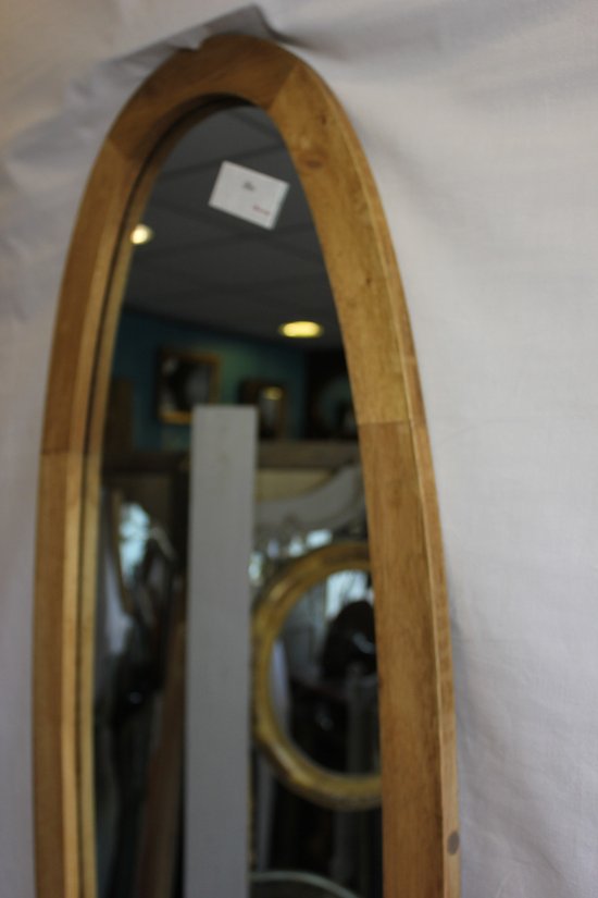 Miroir ovale  style scandinave bois, 43 x 120 cm