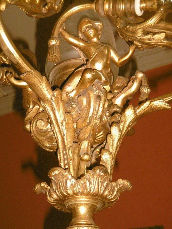 Lampadario Putti in bronzo