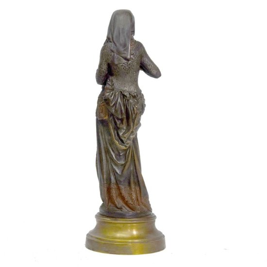 "'La liseuse'" by Carrier Belleuse gilt patinated bronze, late 19th century