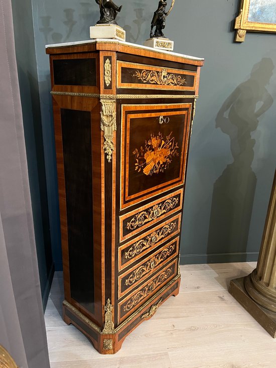 Napoleon III Period Marquetry Lady's Secretary About 1870