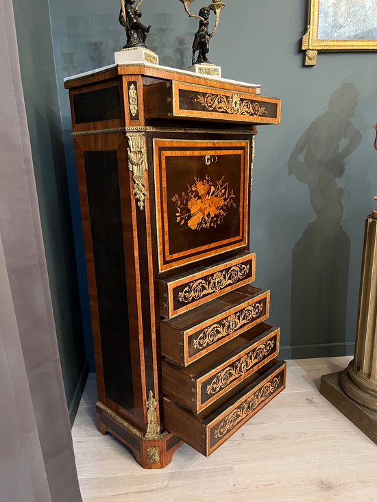 Napoleon III Period Marquetry Lady's Secretary About 1870