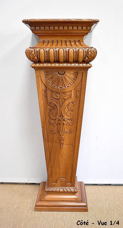 Important solid walnut sheath, neo-gothic style - late 19th century