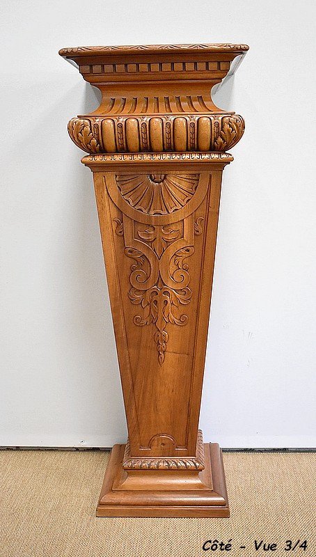 Important solid walnut sheath, neo-gothic style - late 19th century