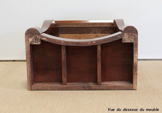 Small Console in Burl Mahogany veneer from Cuba, Restoration Period - Early 19th Century