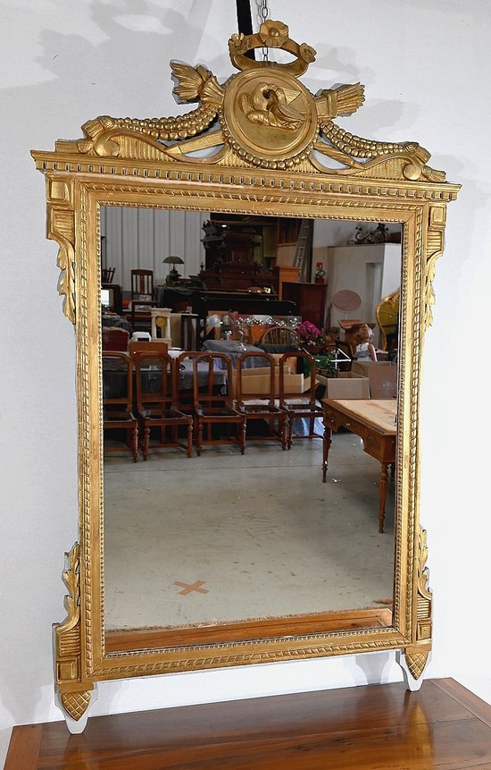 Miroir en Bois Doré, style Louis XVI – Fin XIXe