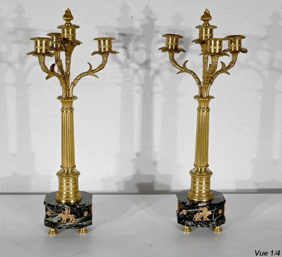 Garniture de Cheminée « La Harpiste » – XIXe