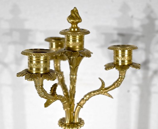 Garniture de Cheminée « La Harpiste » – XIXe