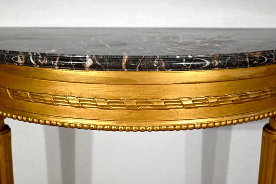 Console in Marble and Golden Wood, Louis XVI Style - Early 20th Century