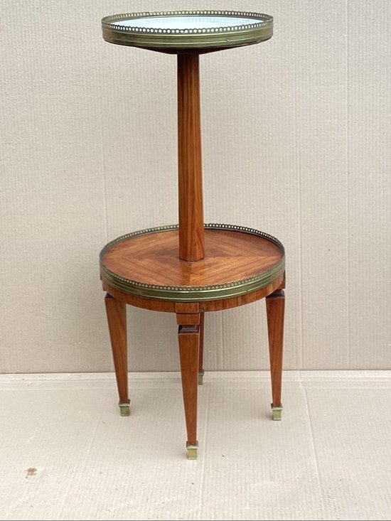 Double Tray Pedestal Table