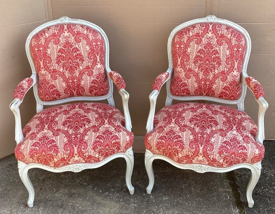 Pair Of Queen Armchairs Louis XV