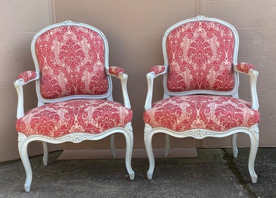 Pair Of Queen Armchairs Louis XV