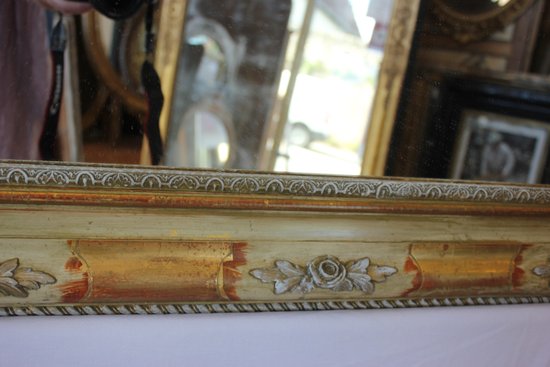 Rectangle Mirror Gold Leaf Restoration And Patina 90 X 114 Cm