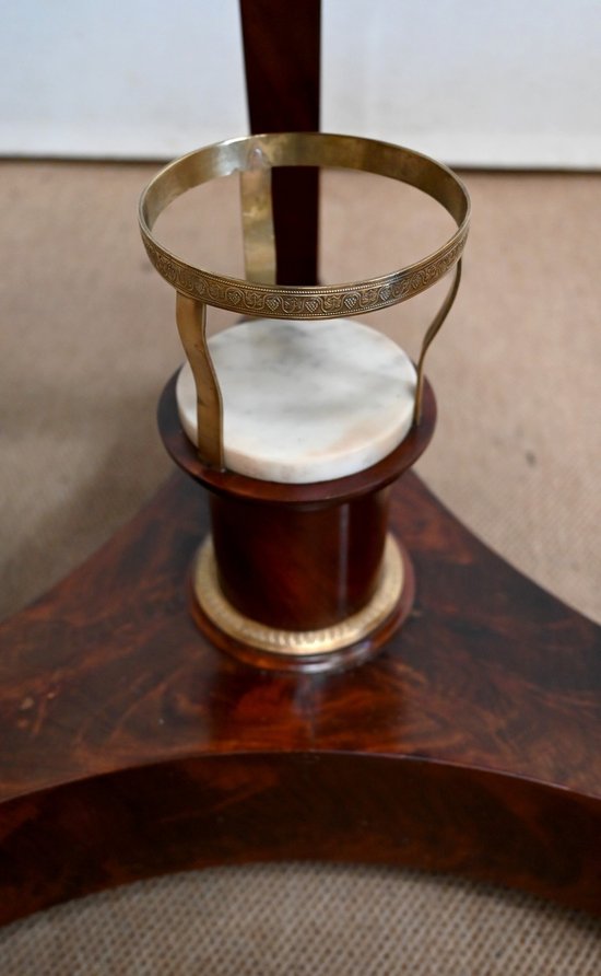 Important Athenian Barber, in mahogany burl veneer, Empire period - Early 19th century