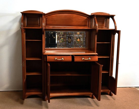 Important Buffet Vitrine, attributed to the House of E. Diot, Art Nouveau - 1900