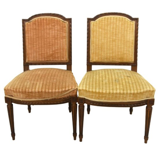 Lounge Chairs And Armchairs Louis XVI Style 4 Pieces Late Nineteenth In Walnut