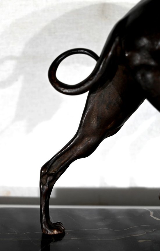 Brown Patina Cast Iron Subject "The Greyhound" - Late 19th century