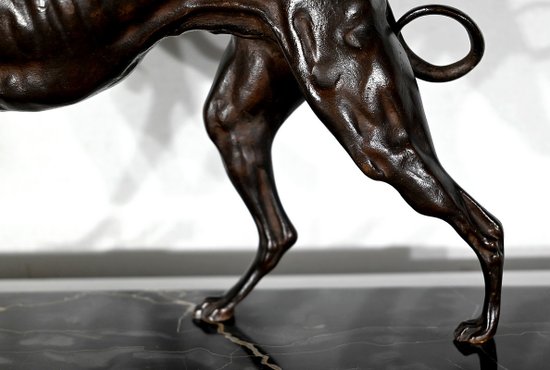 Brown Patina Cast Iron Subject "The Greyhound" - Late 19th century