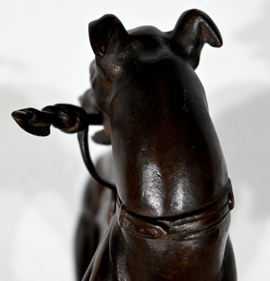 Brown Patina Cast Iron Subject "The Greyhound" - Late 19th century